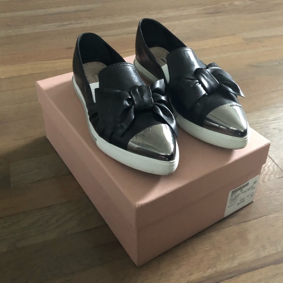 Miu Miu Shoes - 100% Authentic Miu Miu Black Sneaker with Bow 38